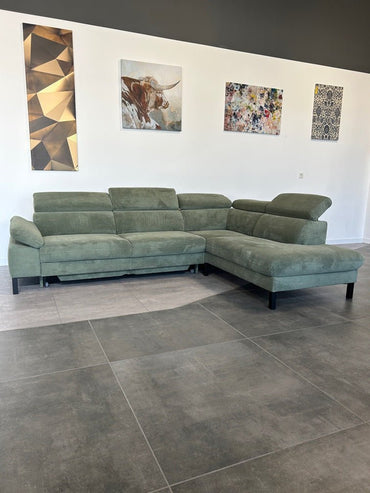 Marken-Polsterecke – Moderner Trend-Look in Olivgrün - Couch für Dich