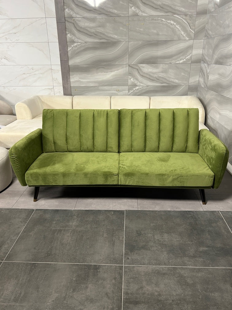 Schlafsofa in Samt Olivgrün