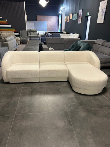 Designer-Polsterecke von Micadoni – Bouclé-Stoff in Beige - Couch für Dich