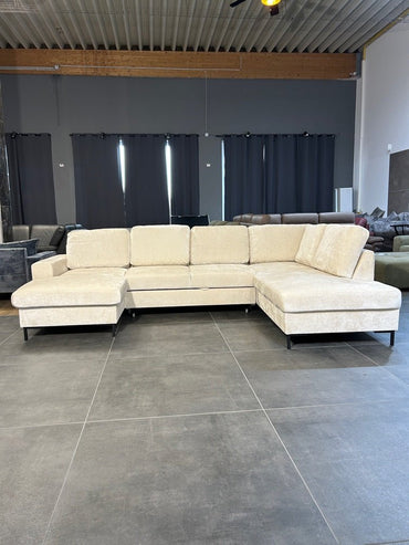 Wohnlandschaft im Nordic Design mit Bett und Stauraum - Couch für Dich