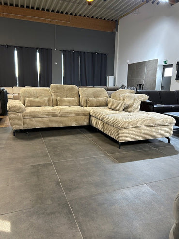 Polsterecke mit Bett, Bettkasten, Cord-XXL - Couch für Dich