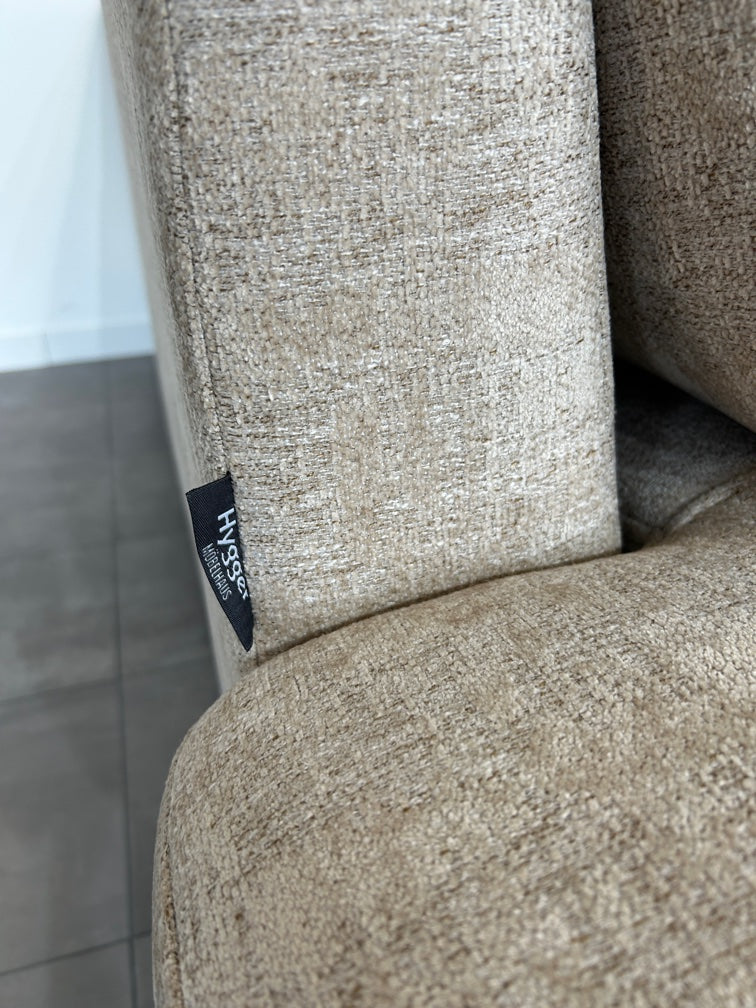 Marken-Polsterecke – Hochwertige Eleganz in Chenille Beige