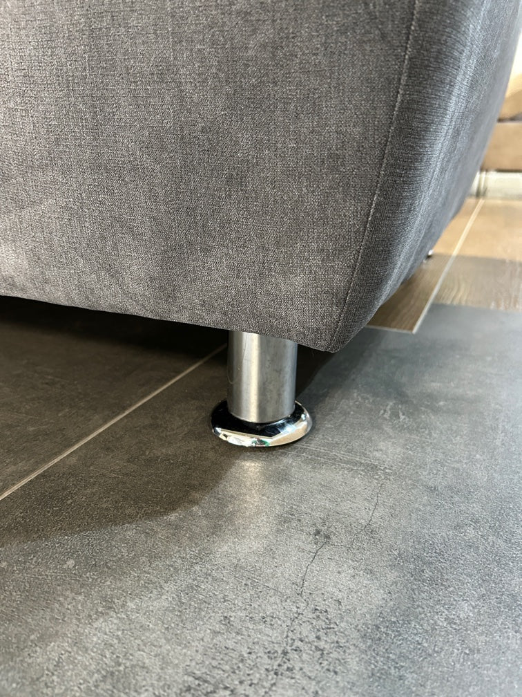 L-Form Ecksofa – Trend-Optik in Chenille Grau zum Sparpreis