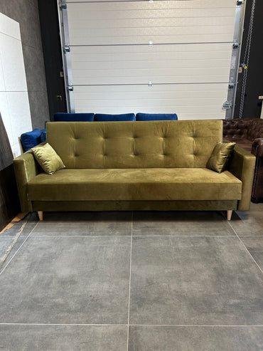 Schlafsofa in Olivgrün - Couch für Dich