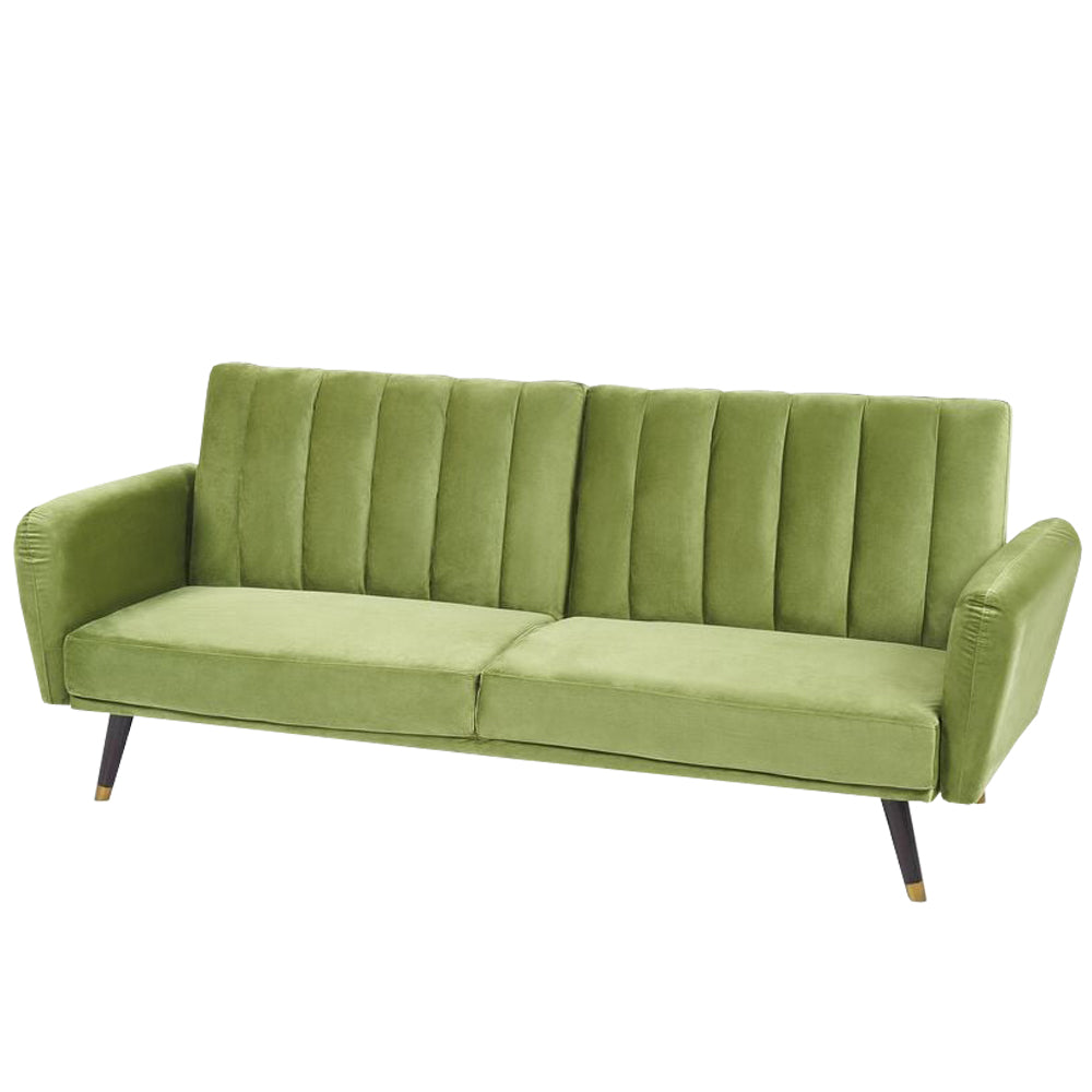 Schlafsofa in Samt Olivgrün