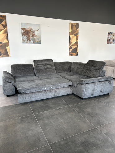 High-End Marken-Polsterecke von Megapol – Luxus-Komfort in Chenille Anthrazit