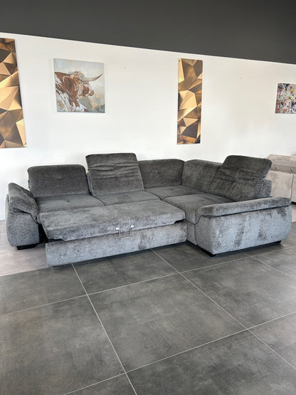 High-End Marken-Polsterecke von Megapol – Luxus-Komfort in Chenille Anthrazit