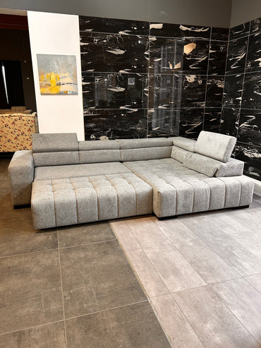 XXXL Polsterecke mit Bett, Strukturstoff-Wasserfest