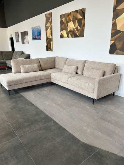Marken-Polsterecke – Hochwertige Eleganz in Chenille Beige