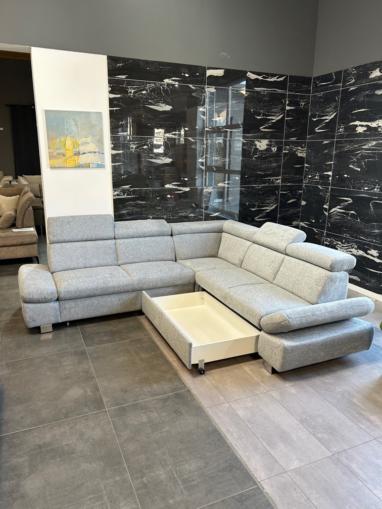 Polsterecke mit Bett, Bettkasten, Stoff-Wasserabweisen