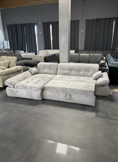 Polsterecke mit Bett, Chenille Stoff