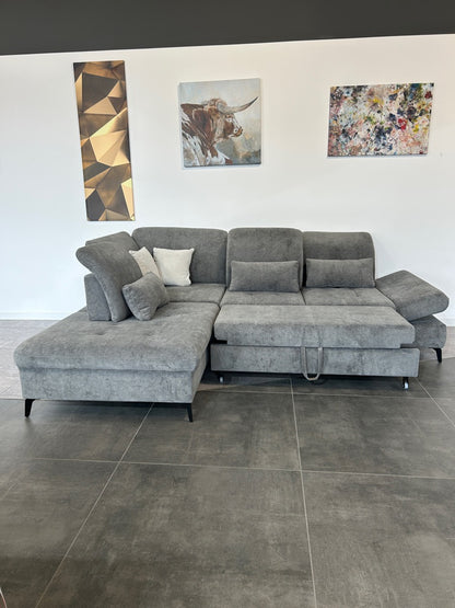 Luxus-Multifunktions-Ecke – High-End Chenille-Komfort im XXL-Format