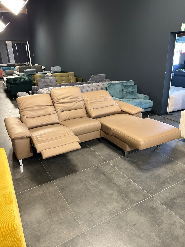 Ecksofa mit 2 x Motor, Echtleder