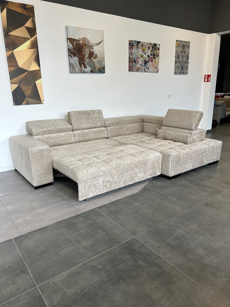 XXXL Chenille-Polsterecke – Trendiges Platzwunder mit Funktionen