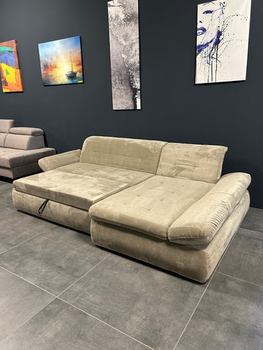 Polsterecke im Sale – Chenille Stoff mit Bettfunktion