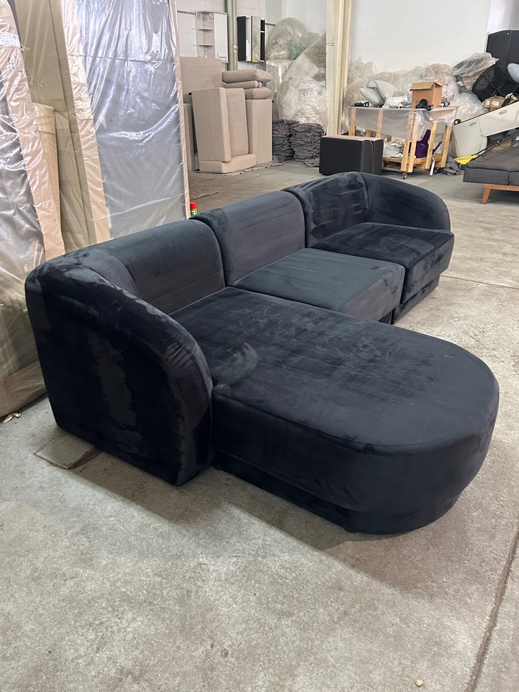 Micadoni Designer-Polsterecke – Exklusiver Luxus in Samt Schwarz