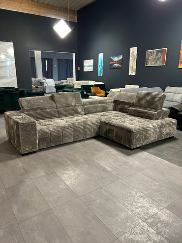 XXXL Polsterecke mit Bett in XXL Cord