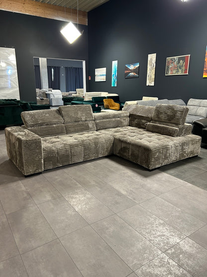 XXXL Polsterecke mit Bett in XXL Cord