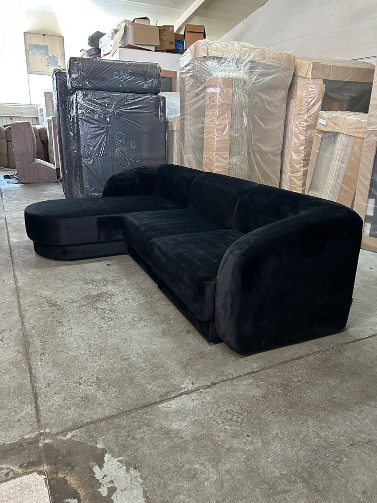 Micadoni Designer-Polsterecke – Exklusiver Luxus in Samt Schwarz