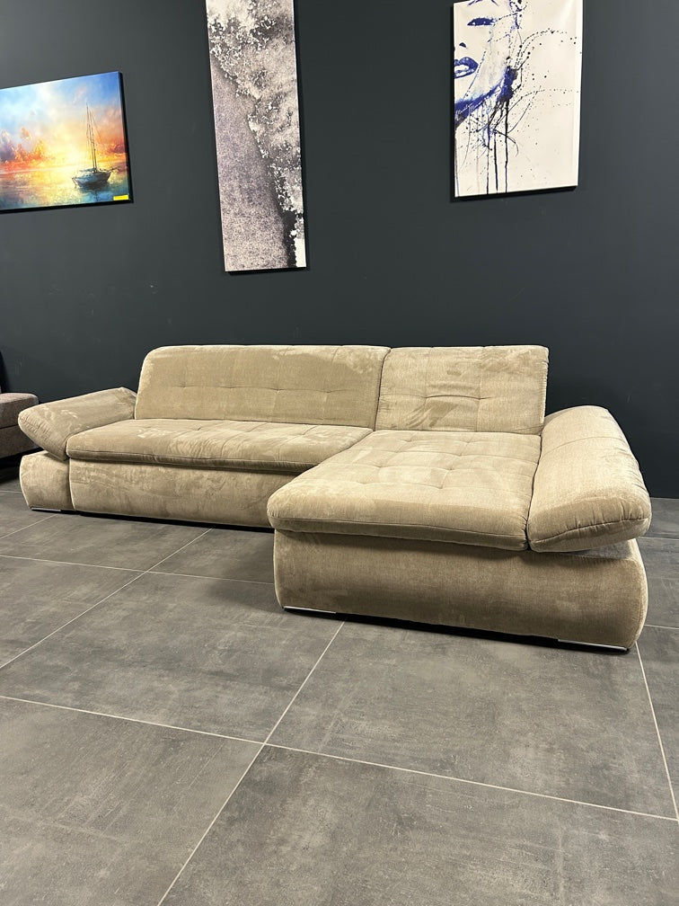 Polsterecke im Sale – Chenille Stoff mit Bettfunktion