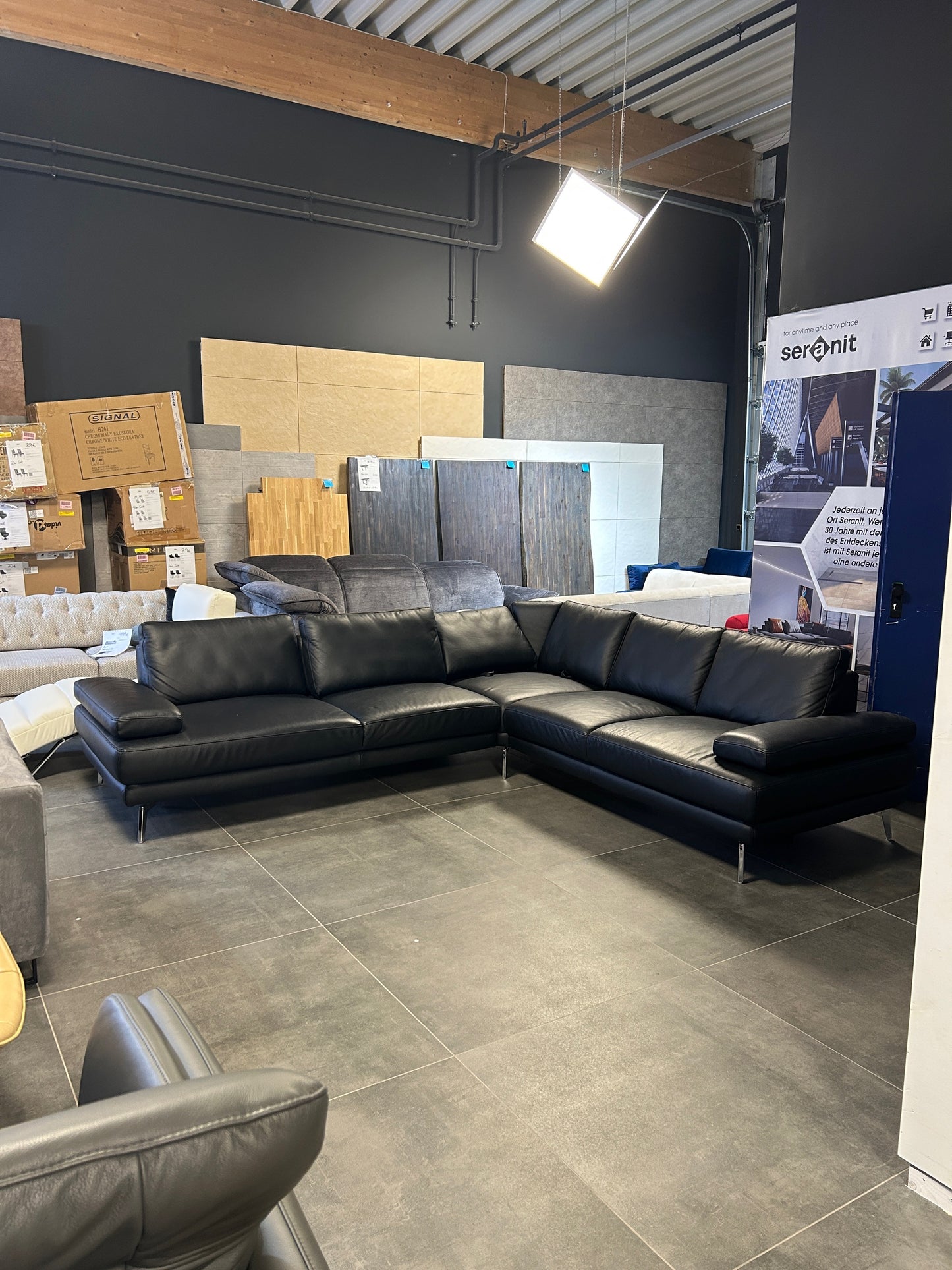 Ecksofa in Echtleder