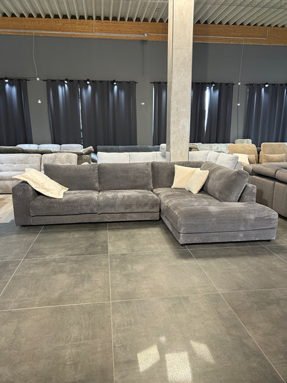 XXXL Marken-Polsterecke – Luxus-Boxspring-Traum im Cord-Design