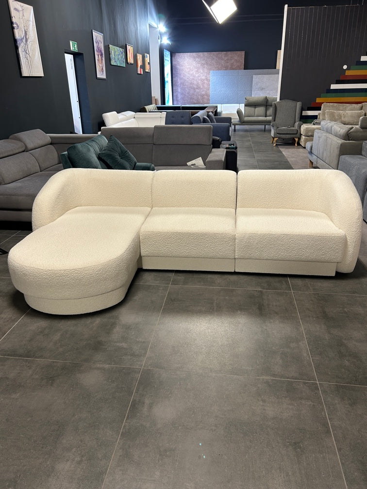 Designer-Polsterecke von Micadoni – Bouclé-Stoff in Beige