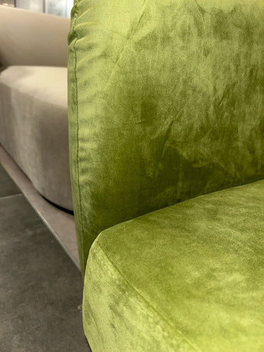 Schlafsofa in Samt Olivgrün