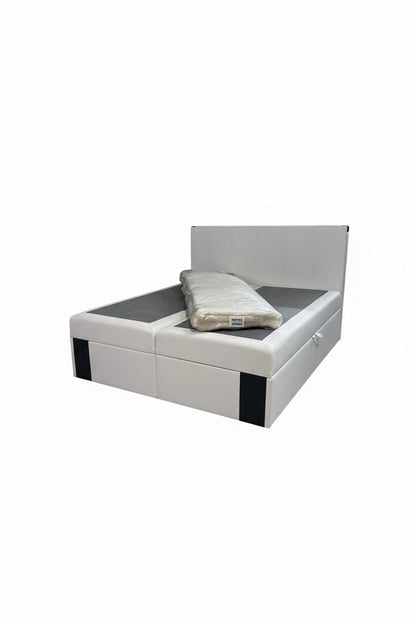 Boxspringbett 180 x 200 cm mit Bettkasten, Lederlook