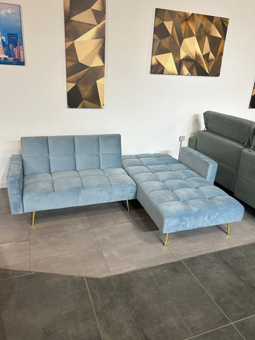 Polsterecke in Samt mit Bett