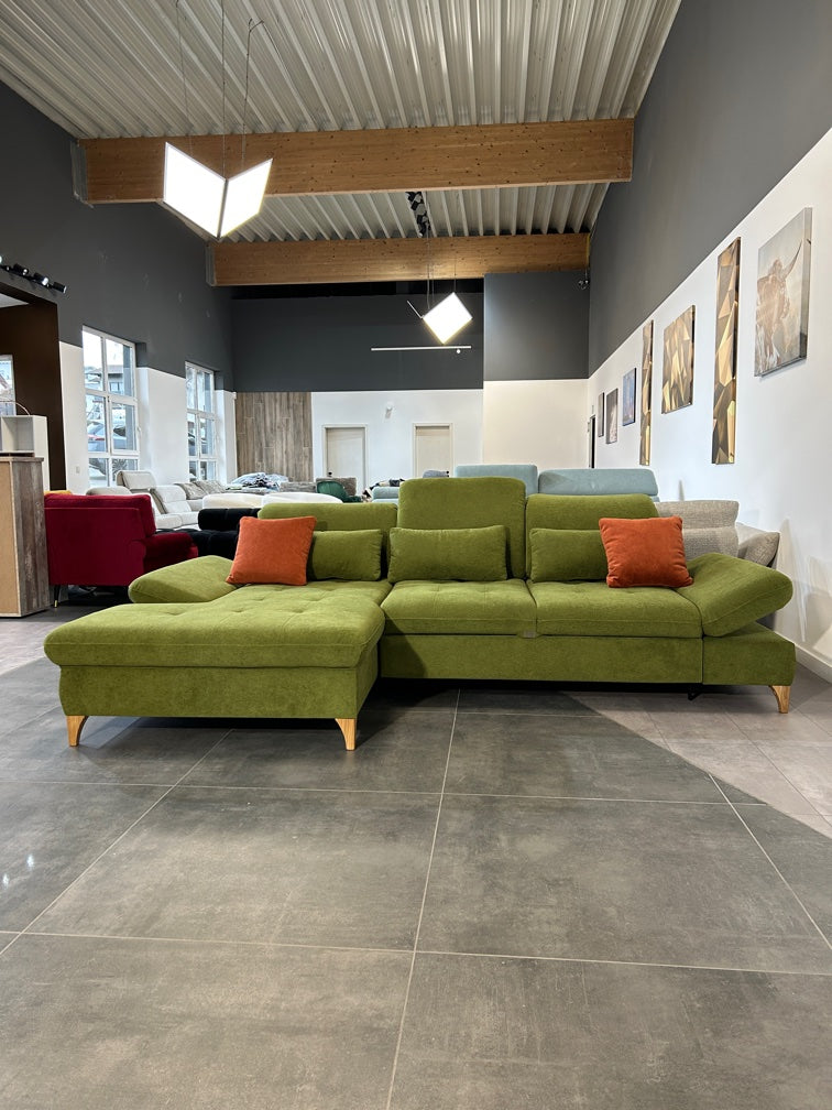 Premium Design-Polsterecke – Luxus-Komfort in Grass-Grün