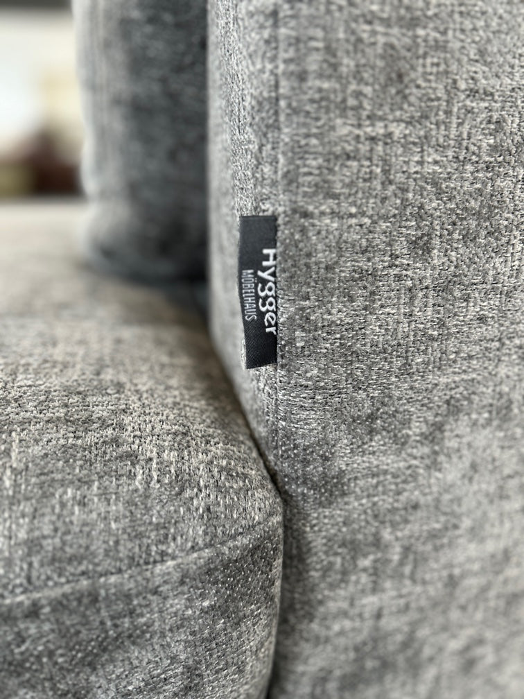 Elegante Marken-Polsterecke – Zeitloser Luxus in Chenille Grau