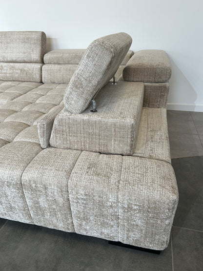 XXXL Chenille-Polsterecke – Trendiges Platzwunder mit Funktionen