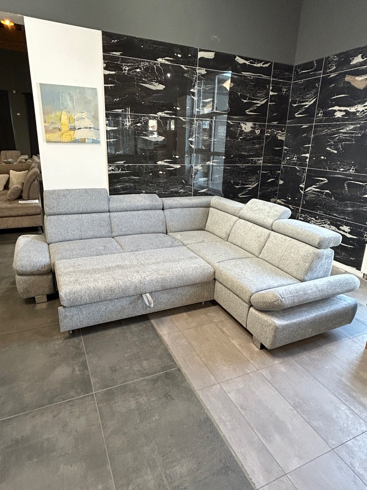 Polsterecke mit Bett, Bettkasten, Stoff-Wasserabweisen