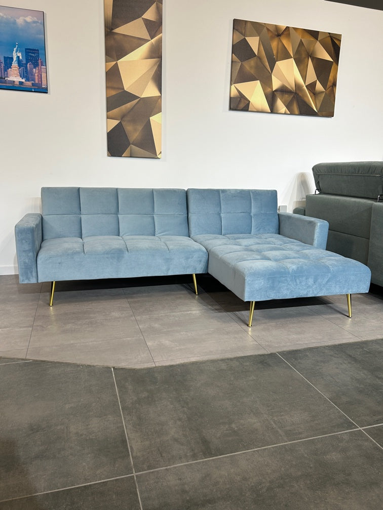 Polsterecke in Samt mit Bett