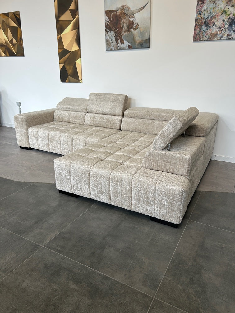 XXXL Chenille-Polsterecke – Trendiges Platzwunder mit Funktionen