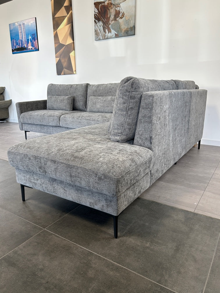 Elegante Marken-Polsterecke – Zeitloser Luxus in Chenille Grau