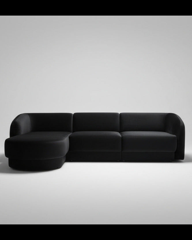 Micadoni Designer-Polsterecke – Exklusiver Luxus in Samt Schwarz