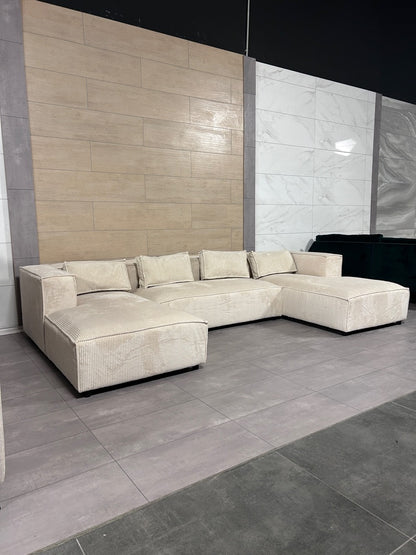 Wohnlandschaft – XXL-Gemütlichkeit im Cord-Look