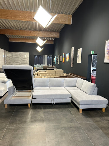 Carina Premium-Wohnlandschaft – XXL-Komfort in Hellgrau