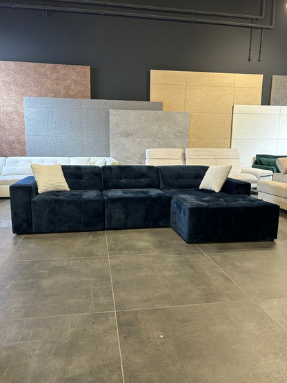 Polsterecke in Samt Königsblau Modular & Majestätisch