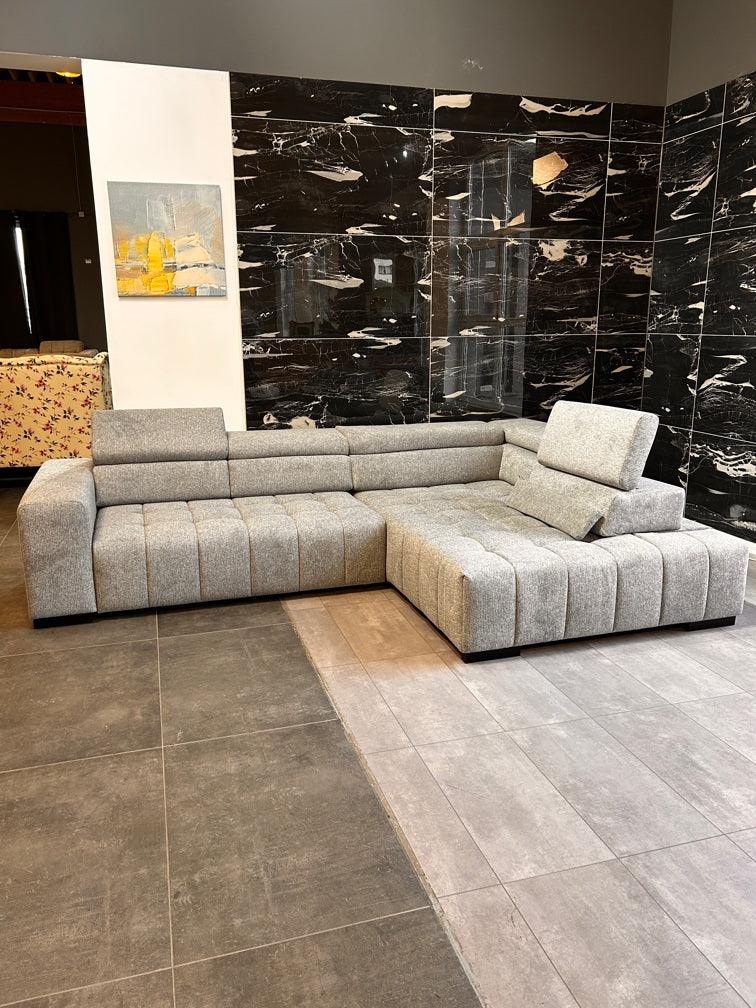 XXXL Polsterecke mit Bett, Strukturstoff-Wasserfest