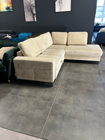 Polsterecke im Nordic Design mit Bett