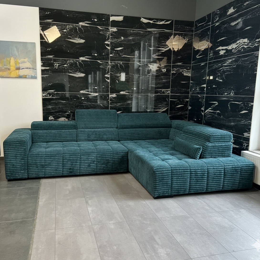 Polsterecke – in Türkis, Großzügig, Komfortabel & Modern