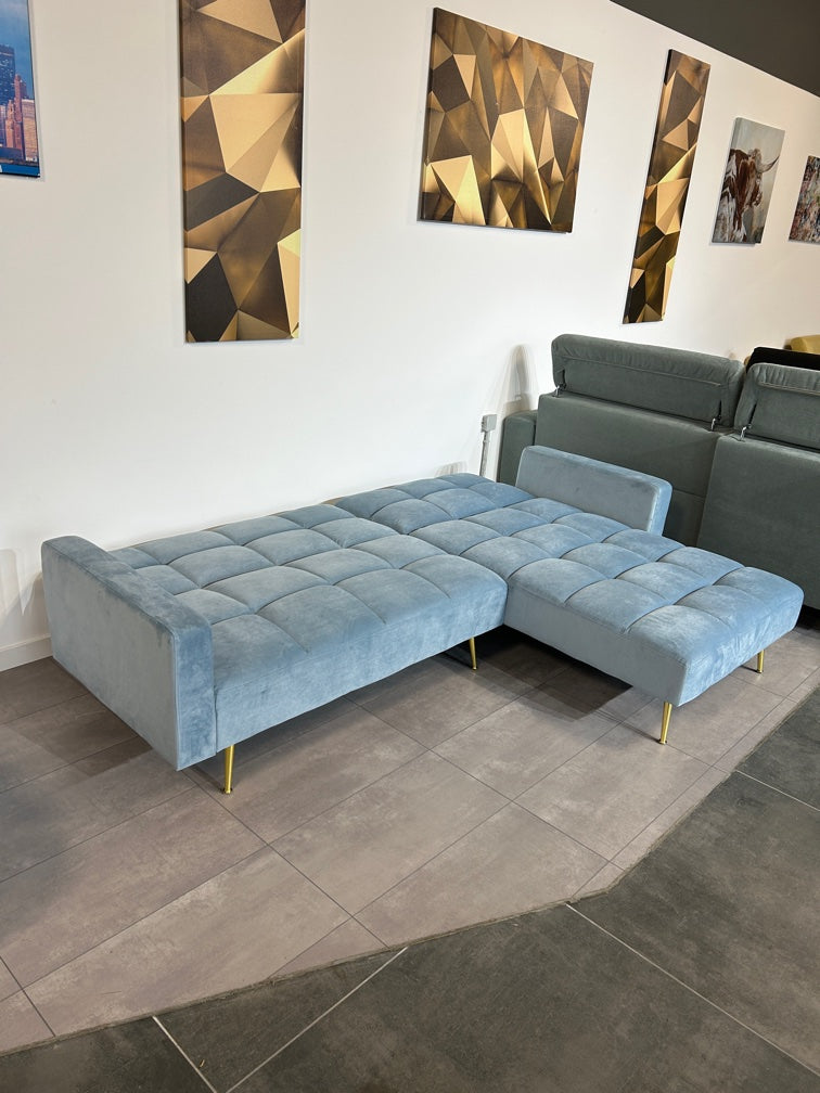 Polsterecke in Samt mit Bett