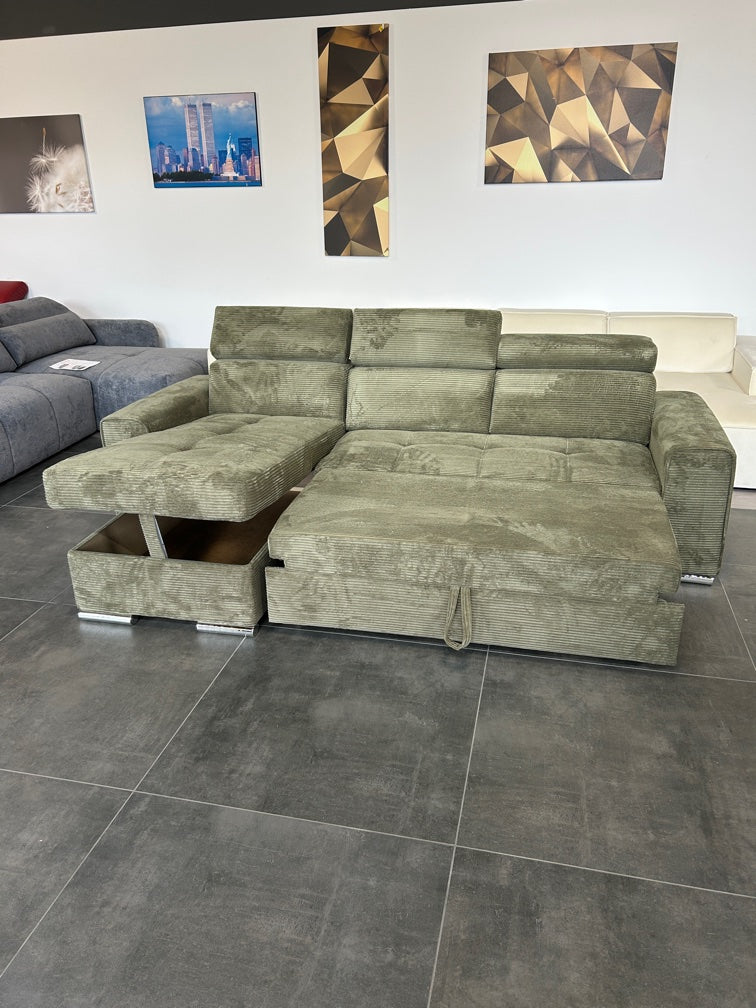Kompakte Funktions-Ecke – Trend-Look in Olivgrün