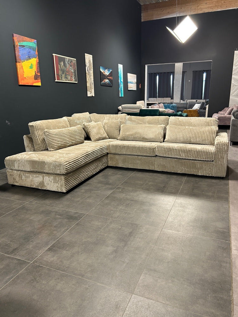 XXL Polsterecke Loft Design – Das Cord-Wunder mit Boxspring-System