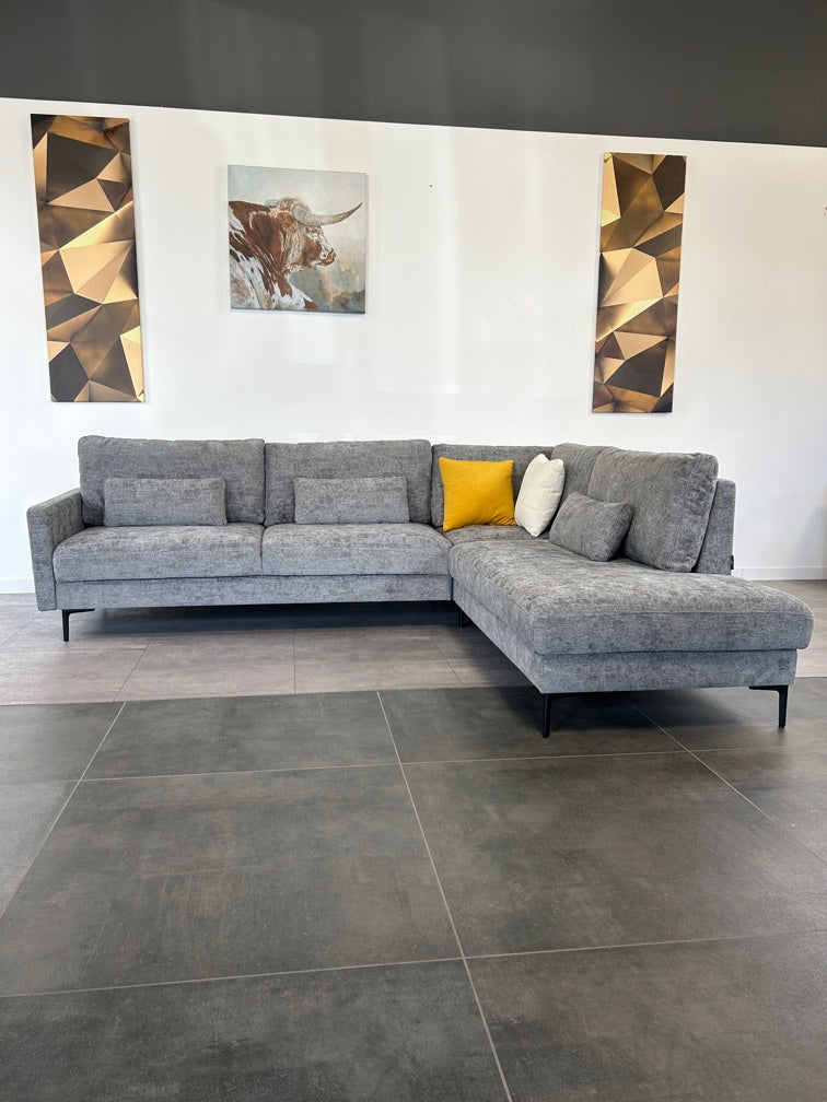 Elegante Marken-Polsterecke – Zeitloser Luxus in Chenille Grau