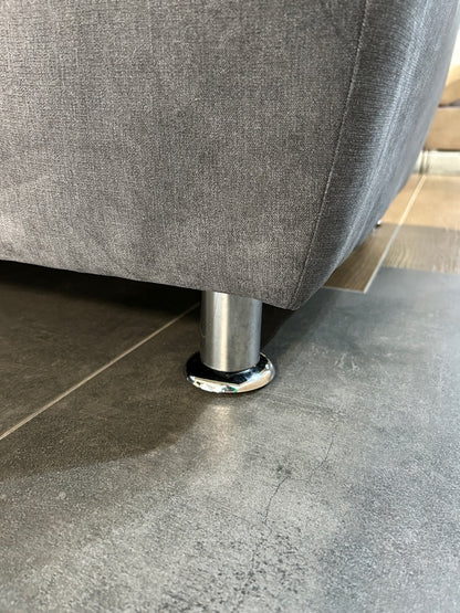 L-Form Ecksofa – Trend-Optik in Chenille Grau zum Sparpreis