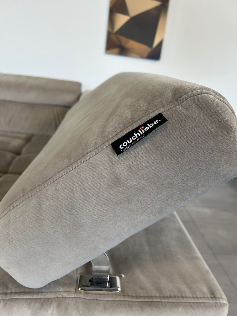 Exklusive COUCHLIEBE Designer-Polsterecke – Samt-Luxus in Salsa Smoke